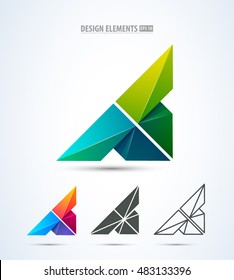 Vector abstract letter A design logo elements. Corporate identity design elements set.  Logo elements set.