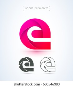 Vector abstract letter E logo template. Material design