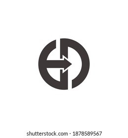 Vektor des geometrischen Logos des abstrakten Buchstabens ED