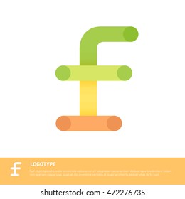 Vector abstract letter F logo template.