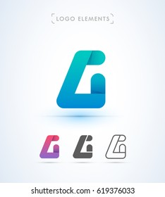Vector abstract letter G origami 3d logo template. Application icon