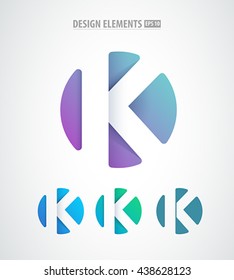 Vector abstract letter K icon. Modern design elements isolated on white. Simple corporate identity elements.Application icon design template. Logo design.