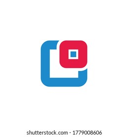 vector of abstract letter lo square design logo vector