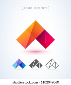 Vector abstract letter A logo design template. Material design, flat, line art styles