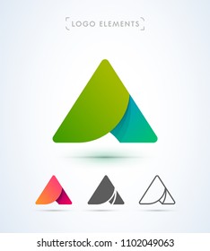 Vector abstract letter A logo design template. Material design, flat, line art styles