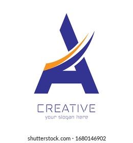 Vector abstract letter A logo design concept. Initial Monogram Logo