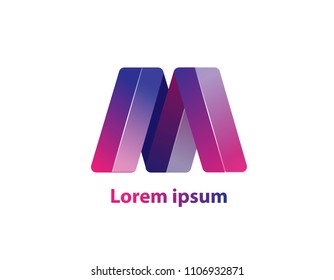 Vector abstract letter M logo design concept.