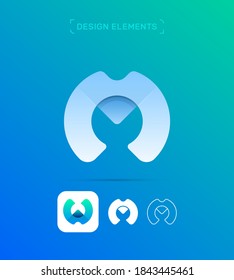 Vector abstract letter M logo template
