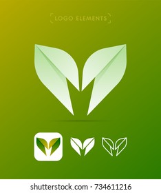Vector abstract letter M logo template. Material design and flat origami paper style icon