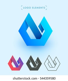 Vector abstract letter M or mountains logo. Can be used for application icon and corporate identity.
