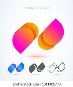 Vector abstract letter N logo template.Material design, flat and line art style. Company corporate identity, app icon symbol