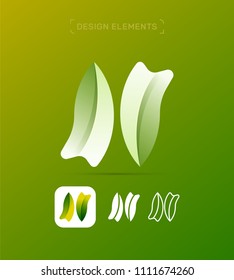 Vector abstract letter N logo template. Material design, origami, flat and line style
