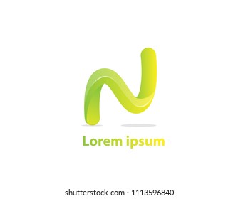 Vector abstract letter N logo design concept.
