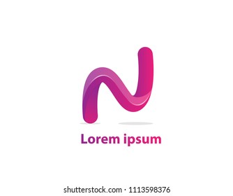 Vector abstract letter N logo design concept.