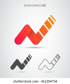 Vector abstract letter N logo. Business success sign. New sign