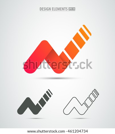 Vector abstract letter N logo. Business success sign. New sign