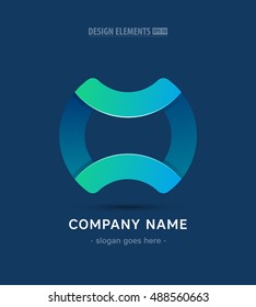 Vector abstract letter O company success logo emblem. Material design app icon. Fashion glossy sign for corporate identity