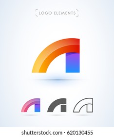 Vector abstract letter A origami 3d logo template. Application icon