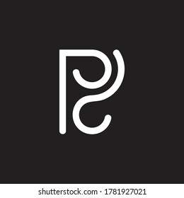 vector of abstract letter pd geometric curves line logo