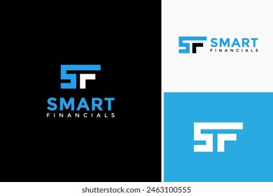 Vector resumen de la letra S F para la Plantilla de diseño de logotipo de contabilidad empresarial