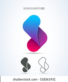 Vector abstract letter S logo design icon set. Corporate identity sign collection. Application icon. Fashion illustration set 