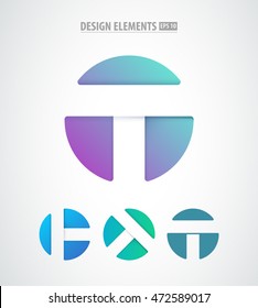 Vector abstract letter t logo icon. Modern design elements isolated on white. Simple design elements