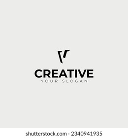 Vector abstract letter v logo, minimal letter v, 3D style logo design template