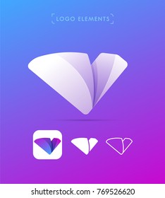 Vector abstract letter V logo design template