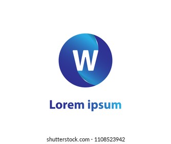 Vector abstract letter W logo design concept