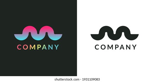 CONCEPTO DE DISEÑO DE LOGOTIPO W O M DE LETRA ABSTRACTA DEL VECTOR