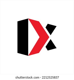 Abstrakter Vektor Buchstaben I und X Design-Logo mit Pfeilen.