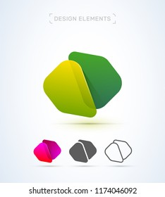 Vector abstract letter X logo design elements. Material design, transparent, origami, flat and line art style collection