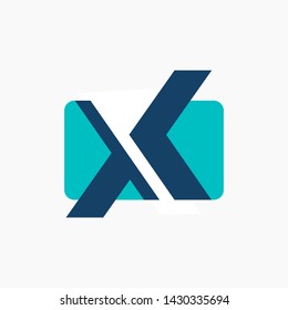 Vector abstract letter X logo design template. Material design, flat and line art style. Icon set. Extreme sports