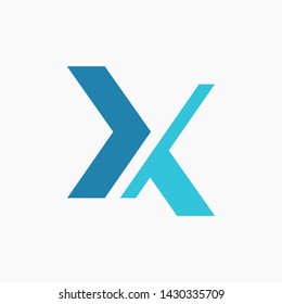 Vector abstract letter X logo design template. Material design, flat and line art style. Icon set. Extreme sports