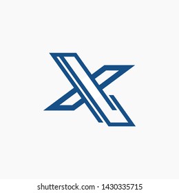 Vector abstract letter X logo design template. Material design, flat and line art style. Icon set. Extreme sports