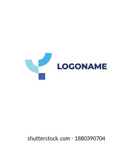Vector abstract letter Y logo template. Check mark sign. Origami paper, material design, flat and line art style icon collection