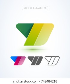 Vector abstract letter Y logo template. Material design style. Application icon