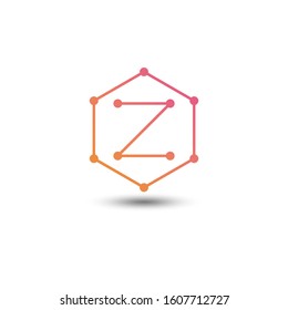 Vector abstract letter Z logo. Technology or network symbol logo