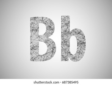 Vector Abstract Letters - B, b. Abstract Font. Creative Alphabet.