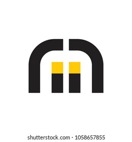 vector of abstract letters m i logo