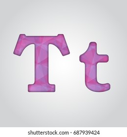 Vector Abstract Letters - T, t .Abstract Font. Creative Alphabet.