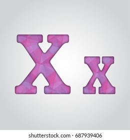 Vector Abstract Letters - X, x .Abstract Font. Creative Alphabet.