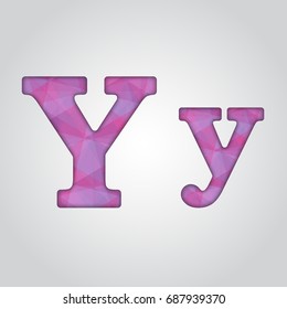 Vector Abstract Letters - Y, y .Abstract Font. Creative Alphabet.