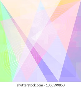 Vector Abstract Light Background with Blur Effect. Geometric Fond with Circles and Triangles. Illustration of Futuristic Fond. Tech Template. Tech backdrop. Concept for Graphic Design