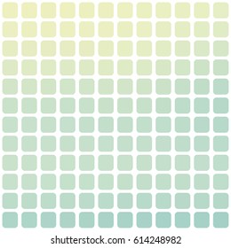 Vector abstract light bluish mosaic background with rounded square tiles over white.