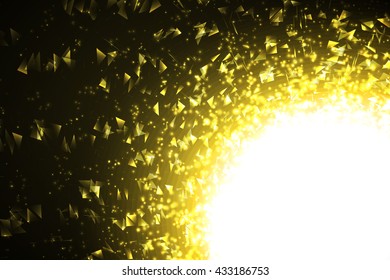 Vector abstract light. Bright glowing on dark background. Shiny sun light effect.