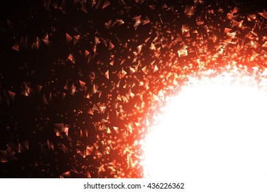 Vector abstract light. Bright glowing on dark background. Shiny sun light effect.