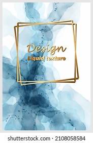 Vector abstract light colored background. Imitation of watercolor, liquid ink. Gradient frame for inscription, title.