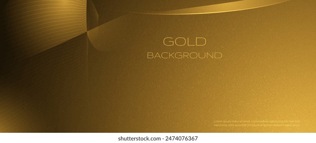 Vector abstract light gold effect, flow line, motion pattern and golden gradient color for luxury wallpaper, template banner, futuristic background. Illustration modern graphic design with space