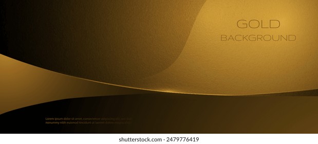 Vektorgrafik Abstrakter Lichtgoldeffekt, Fließlinie, Bewegungsmuster und goldene Gradientenfarbe für luxuriösen Bildschirmhintergrund, Vorlage Banner, futuristischen Hintergrund. Illustration Modernes Grafikdesign mit Platz